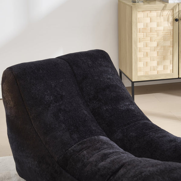 English Elm Creative Bean Bag Sofa Chair with Plush Superfiber Cover and Soft Foam Filling for Luxe Comfort Black W1996P266264