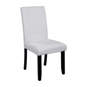 English Elm 5-Piece Round Dining Set with 43" Modern MDF Table and 4 Upholstered Fabric Chairs for Compact Spaces Beige+Black N752S001055A