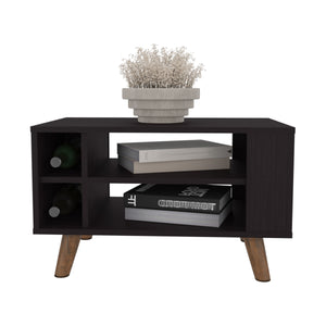 English Elm Shawnee Wengue Finish Rectangular Coffee Table with Open Storage Shelves for Living Rooms B200P460153