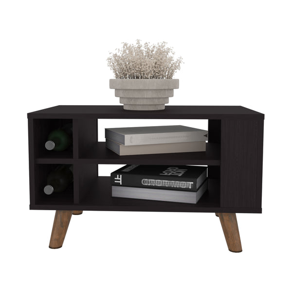 English Elm Shawnee Wengue Finish Rectangular Coffee Table with Open Storage Shelves for Living Rooms B200P460153