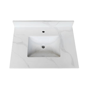English Elm 31-inch Carrara Quartz Vanity Top Undermount Sink Backsplash Marble Look Bathroom W2699P459403
