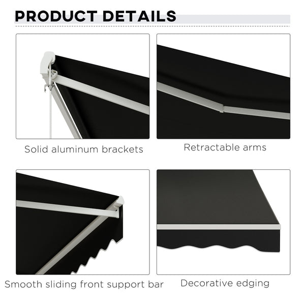 English Elm Outsunny 12' X 10' Retractable Electric Awning With Uv Protection & Remote Control – Perfect Shade Solution! W2225P175530-GIGA