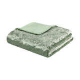 Intelligent Design Felicia Glam/Luxury Velvet Duvet Cover Set with Throw Pillow ID12-2416 Green