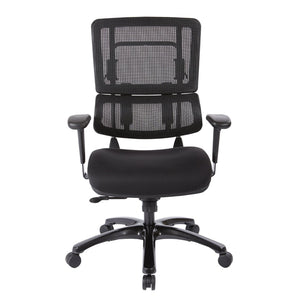 OSP Home Furnishings Vertical Mesh Ergonomic Managers Chair with Lumbar Support and Polished Aluminum Base 99663B-30