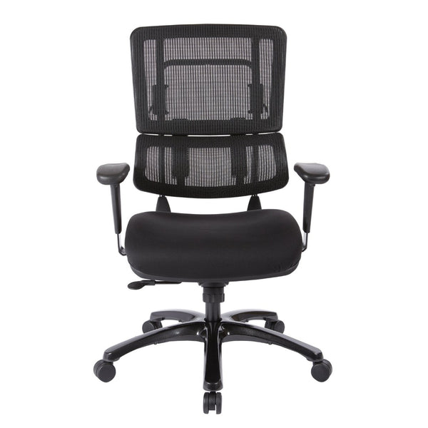 OSP Home Furnishings Vertical Mesh Ergonomic Managers Chair with Lumbar Support and Polished Aluminum Base 99663B-30