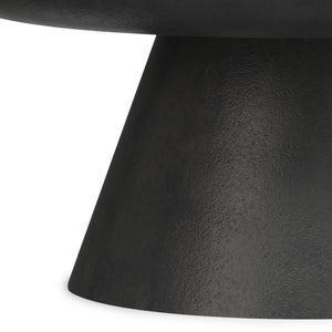 English Elm Charmaine Handcrafted 30" Round Pedestal Coffee Table in Black Nickel Finish — Durable Cast Aluminum Design B136P239031