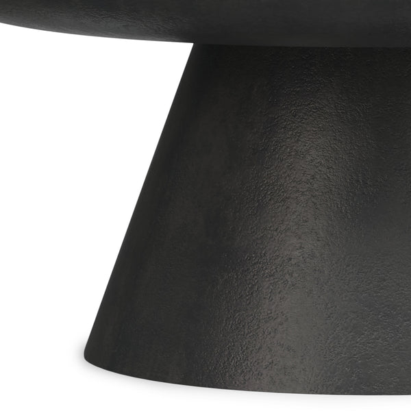 English Elm Charmaine Handcrafted 30" Round Pedestal Coffee Table in Black Nickel Finish — Durable Cast Aluminum Design B136P239031