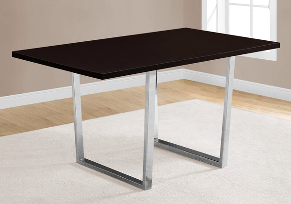 English Elm Dining Table - 60" Rectangular Espresso Laminate With Chrome Legs - Modern & Versatile Design For Any Space B2710P286992