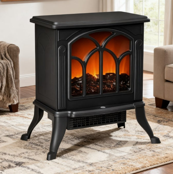 English Elm Cozy Freestanding Electric Stove Vintage Hearth Ambiance with Realistic Flame Effect T3971P412832