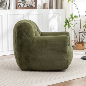 English Elm Bean Bag Chair - Plush Faux Fur Sofa With Back Support, Perfect For Any Room, Adults & Kids - Green W2200P326891