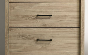 English Elm Seraphiel Four Drawer Storage Chest Oak Finish Matte Black Hardware Bedroom Organizer Light Oak B2749P413334