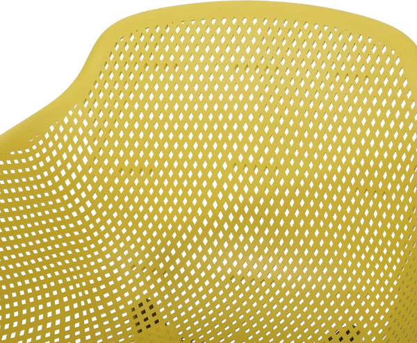 English Elm Christopher Knight Home® - LOTUS Outdoor Dining Chairs Set of 4 – Weather-Resistant Polypropylene with Diamond Pattern Comfort and Durability Yellow 26.75 L x 26.5 W x 24 H N776P243064Y