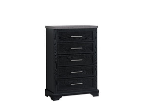 English Elm Grande Modern 5-drawer Chest with Faux Granite Top and Brushed Chrome Hardware B078P497909