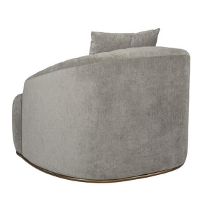 Sunpan ASTRID Armchair - Elegant Polo Club Stone Design with Channel Tufting and Antique Brass Frame 105335