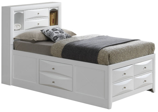 English Elm Stylish White Twin Storage Bed - Modern Design With Practical Drawers For Small Spaces & Kids' Rooms B078S00212-GIGA