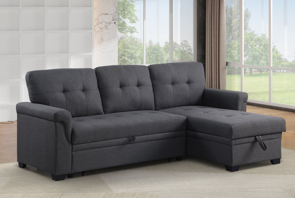 English Elm Modern Tufted L-shaped Sectional with Hidden Storage for Contemporary Living Rooms B2730S00034