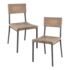 JLA Home INK+IVY - Dining Tacoma Side Chairs Set of 2 - Industrial Mindi Wood Seats, Powder-Coated Steel Frames, Ergonomic Comfort FPF20-0337