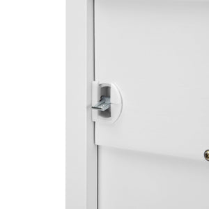 English Elm Modern Classic Hall Tree with Solid Poplar Feet, Double Hooks, Shoe Bench & Antique Hardware Organizer White W2275P210038