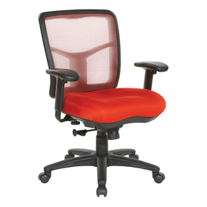 OSP Home Furnishings Red Air Mist Mesh Back Ergonomic Office Chair with Lumbar Support and Synchro Tilt Control 92555-9276