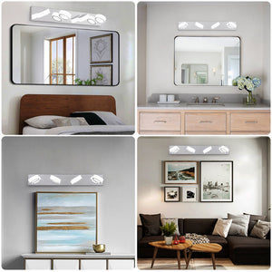 English Elm 29" Modern 4-Light LED Vanity Light Chrome Finish, Dimmable 6000K Bright Bathroom Mirror Fixture W1340P206814