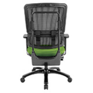 OSP Home Furnishings Vertical Mesh Back Ergonomic Manager Chair with Synchro Tilt and Polished Aluminum Base Green 99663B-6