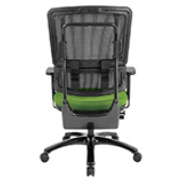 OSP Home Furnishings Vertical Mesh Back Ergonomic Manager Chair with Synchro Tilt and Polished Aluminum Base Green 99663B-6