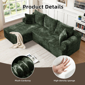 English Elm Modern Chenille Sectional with Chaise Low Profile Modular Sofa for Living Rooms W3653P443564