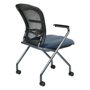 OSP Home Furnishings Deluxe Pro-line Ii Folding Nesting Armchair with Mesh Back for Conference Spaces Dillon 84440-R105