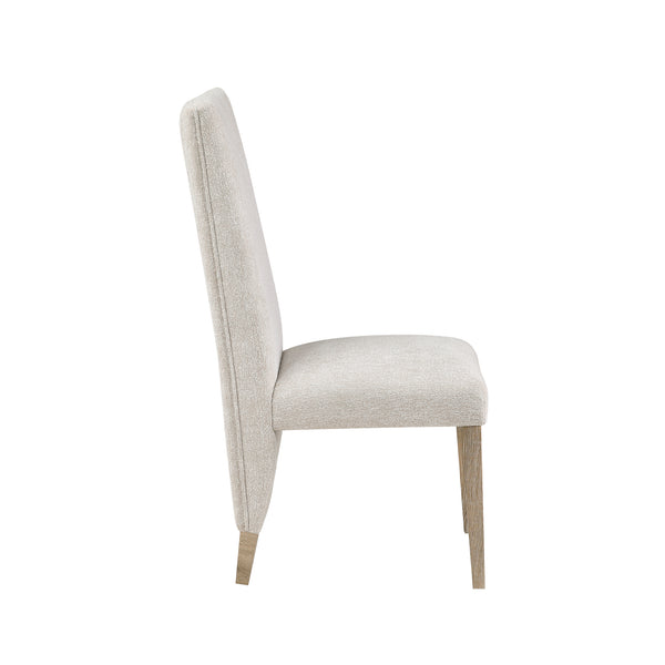 English Elm STACEY Solid Wood Dining Chair Set of 2 with Bouclé Polyester Upholstery, Contemporary Extended Back Design Beige,Natural 43.31 L x 20.08 W x 16.73 H B201P342800