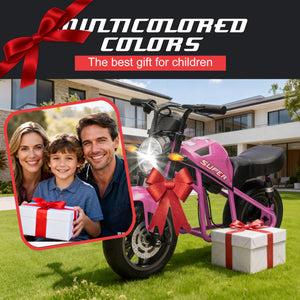 English Elm 24v300w Kids Electric Muscle Motorcycle with Dual Suspension Wide Eva Tires and Twist Throttle Pink W1578P382508