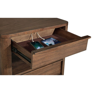 English Elm Mirador Elm Veneer 2-drawer Nightstand with Felt-lined Storage and Cord Management B062P447804