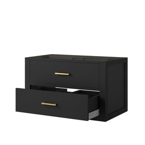 English Elm Black Midcentury Wall-Hung Bath Vanity – 30" W X 22" D, Stylish Storage Solution For Small Bathrooms B2731P257920