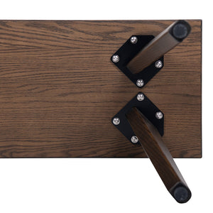 English Elm Jennifer Taylor Home - Capri Solid Red Oak Wood Bench 41.5" – Handcrafted Mid-Century Tapered Legs, Slim Space-Saving Seat Dark Brown B2719P395572