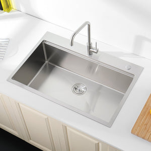 English Elm Stainless Steel Single Bowl Drop-in Kitchen Sink with Cutting Board and Colander T3177P296188