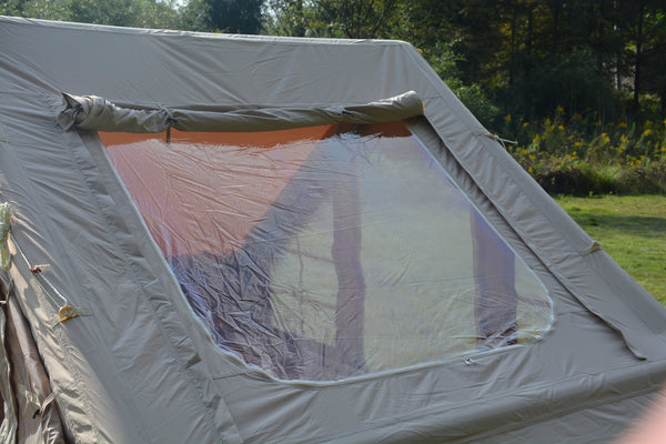 English Elm Inflatable Glamping Tent 4 Season Waterproof Air Beam Frame Shelter for 4 to 6 Persons Beige W640P244842