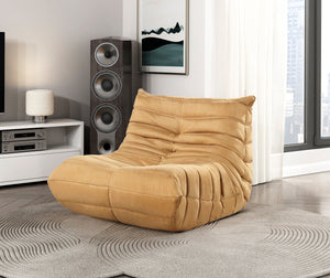 English Elm Luxury plush tufted floor chair with microfiber pleats, wide comfy seat, non-slip base for lounging Yellow 32.5 L x 39 W x 27 H B011P300060