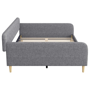 English Elm Queen Upholstered Daybed with Tufted High Sideboard, Linen Finish, Solid Wood Frame, 800lb Capacity Gray N7500001850E