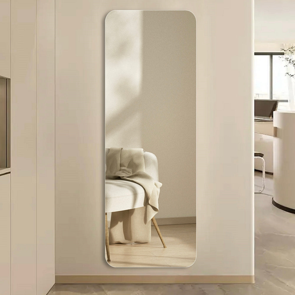 English Elm 56x15inch Frameless Wall Mirror with Rounded Corners for Bedroom Hallway or Salon W2071P197208