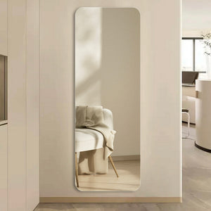English Elm 56x15inch Frameless Wall Mirror with Rounded Corners for Bedroom Hallway or Salon W2071P197208