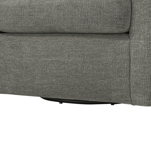 English Elm Sutton Ultra-Soft Gray Swivel Barrel Chair with Pocket Coil Seat, Reversible Cushions, Stain-Resist B050P322585