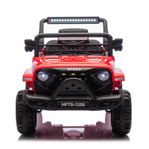 English Elm 12v Kids Electric Ride on Truck with Parental Remote Four Wheel Suspension and Led Lights Red W1578P187461