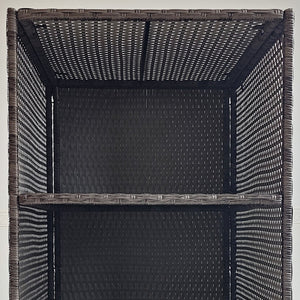 English Elm Outsunny Valet Pool Towel Rack - Stylish Weather-Resistant Rattan Organizer With Shelves & Drawer W2225P200862-GIGA