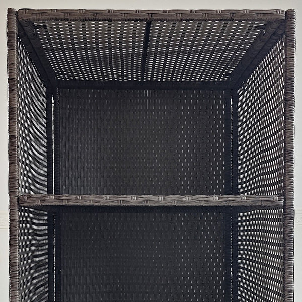 English Elm Outsunny Valet Pool Towel Rack - Stylish Weather-Resistant Rattan Organizer With Shelves & Drawer W2225P200862-GIGA