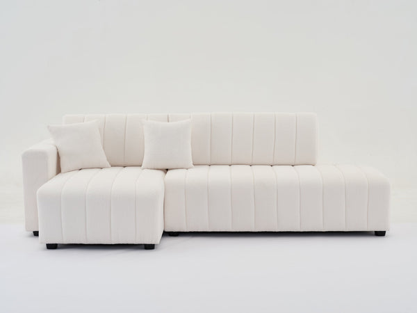 English Elm Scandinavian Channel Tufted L Shaped Sectional Sofa with Plush Foam Cushions B2730S00040