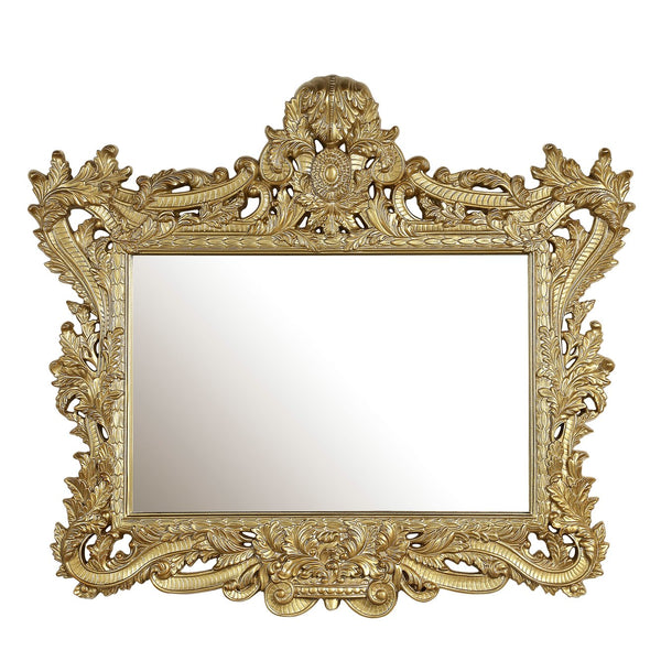 English Elm Bernadette Gold Mirror - Transitional MDF & Resin Frame, Sleek Assembled Wall Mirror for Décor B2726P353922