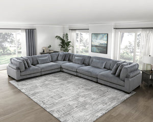 English Elm 1Pc Modern Modular Armless Chair In Plush Gray Corduroy – Versatile Seating With Matching Pillow! B011P220981