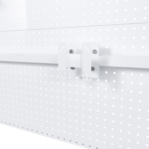 English Elm Clamp-on Steel Pegboard Desk Organizer with Monitor Arm Shelf and Movable Panel W2700P346783