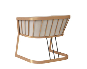 Sunpan Caily Lounge Chair - Modern Elegance with Brushed Gold Frame and Stylish Black Steel Legs Bravo Cream