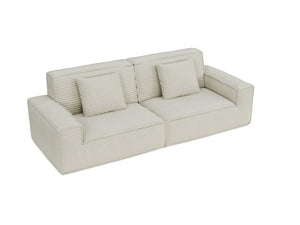 English Elm 106.3 Inch Large Striped Fabric Sofa - Modern, Comfortable Design For Living Room & Bedroom Bliss W3147S00018