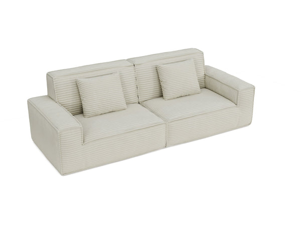 English Elm 106.3 Inch Large Striped Fabric Sofa - Modern, Comfortable Design For Living Room & Bedroom Bliss W3147S00018